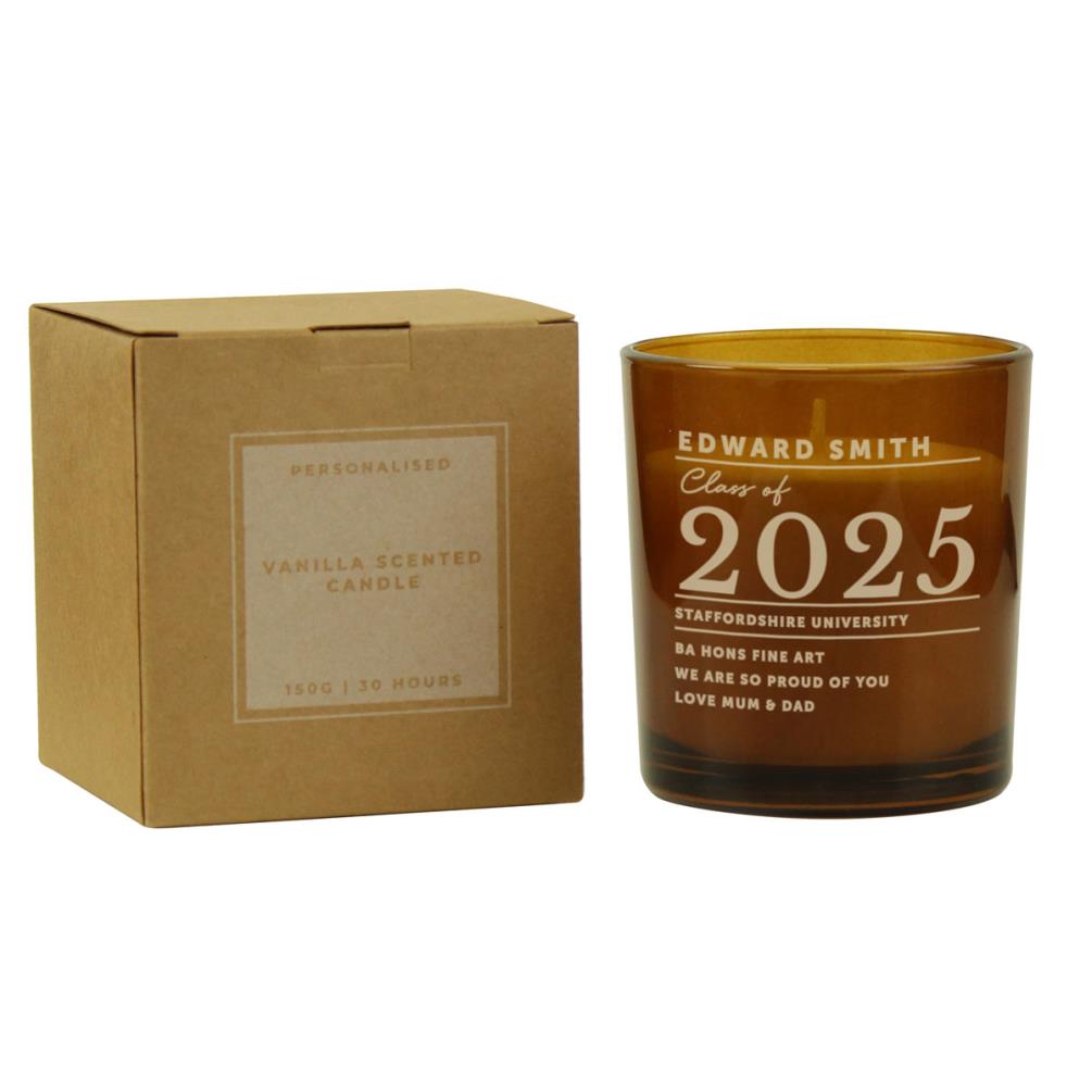 Personalised Graduation Amber Glass Jar Candle Extra Image 1